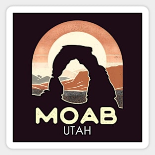 Vintage Delicate Arch Moab Utah Silhouette Magnet